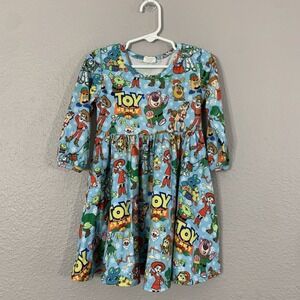 PIXAR Toy Story Size 2T  Toddler Girls Cotton Spandex Long Sleeve Dress Winter